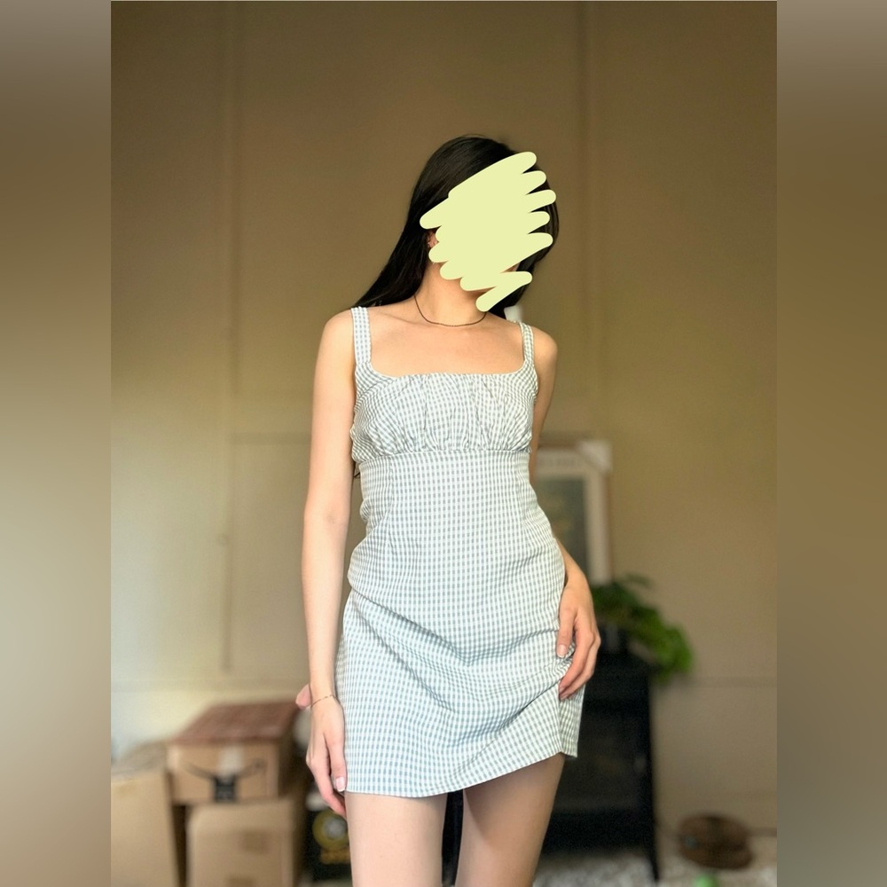 La Hearts Green Checkered Dress